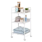 Carrello in filo metallico Honey-Can-Do: portatile, in acciaio, per ripostiglio, bagno e traino cavi, bianco, altezza 34,6", profondità 17,9"
