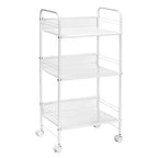 Carrello in filo metallico Honey-Can-Do: portatile, in acciaio, per ripostiglio, bagno e traino cavi, bianco, altezza 34,6", profondità 17,9"
