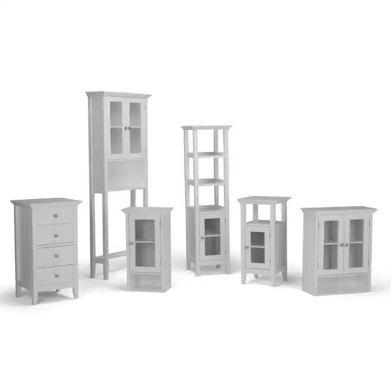 WyndenHall Normandy Mobiletto da bagno a quattro cassetti, bianco: microfibra, lavabile in lavatrice, fondo antiscivolo