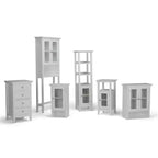 WyndenHall Normandy Mobiletto da bagno a quattro cassetti, bianco: microfibra, lavabile in lavatrice, fondo antiscivolo