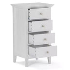 WyndenHall Normandy Mobiletto da bagno a quattro cassetti, bianco: microfibra, lavabile in lavatrice, fondo antiscivolo