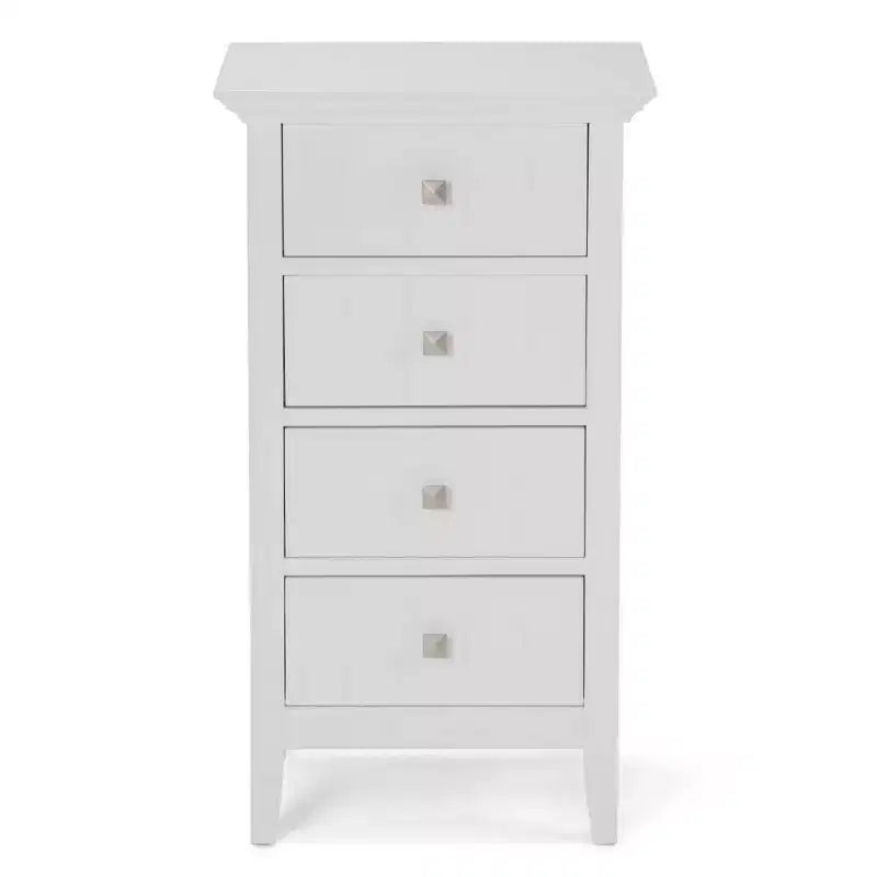 WyndenHall Normandy Mobiletto da bagno a quattro cassetti, bianco: microfibra, lavabile in lavatrice, fondo antiscivolo