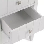 WyndenHall Normandy Mobiletto da bagno a quattro cassetti, bianco: microfibra, lavabile in lavatrice, fondo antiscivolo