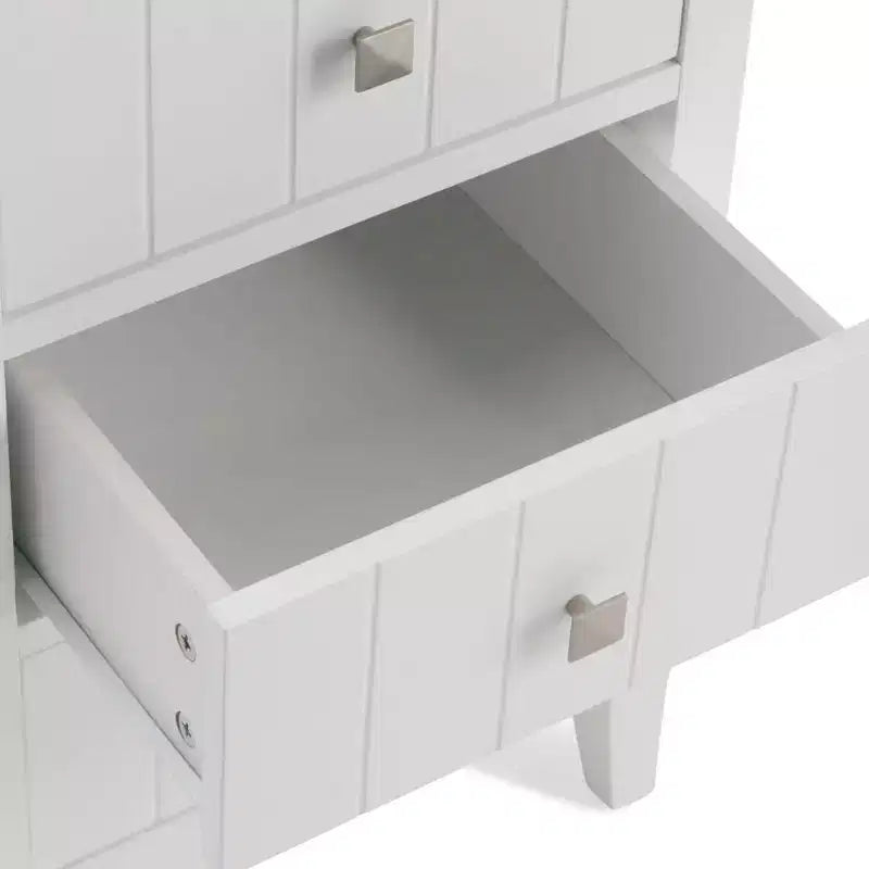 WyndenHall Normandy Mobiletto da bagno a quattro cassetti, bianco: microfibra, lavabile in lavatrice, fondo antiscivolo