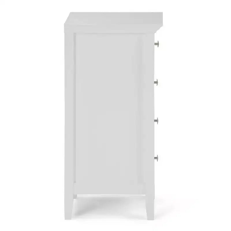 WyndenHall Normandy Mobiletto da bagno a quattro cassetti, bianco: microfibra, lavabile in lavatrice, fondo antiscivolo