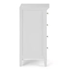 WyndenHall Normandy Mobiletto da bagno a quattro cassetti, bianco: microfibra, lavabile in lavatrice, fondo antiscivolo