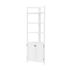 Mobile angolare contenitore Dover con due ante e ripiani aperti bianco - Alaterre Furniture