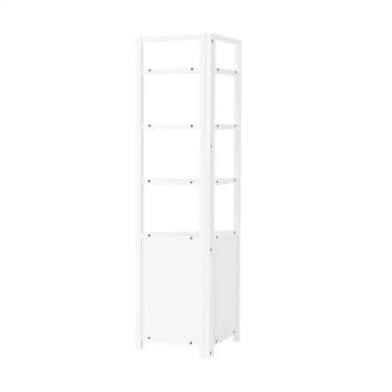 Mobile angolare contenitore Dover con due ante e ripiani aperti bianco - Alaterre Furniture