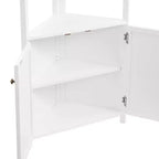 Mobile angolare contenitore Dover con due ante e ripiani aperti bianco - Alaterre Furniture