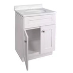 Mobile lavabo Brookings Shaker a due ante 19"x25" con piano in marmo colato bianco 4" al centro - Design House LA: Mobiletto da bagno