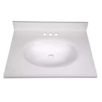 Mobile lavabo Brookings Shaker a due ante 19"x25" con piano in marmo colato bianco 4" al centro - Design House LA: Mobiletto da bagno