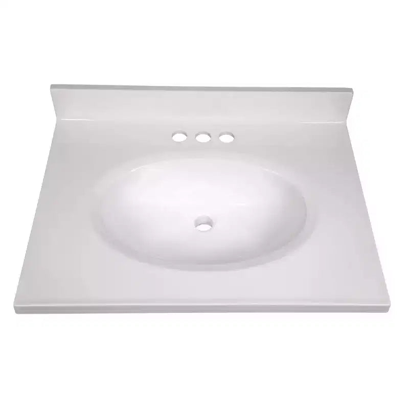 Mobile lavabo Brookings Shaker a due ante 19"x25" con piano in marmo colato bianco 4" al centro - Design House LA: Mobiletto da bagno