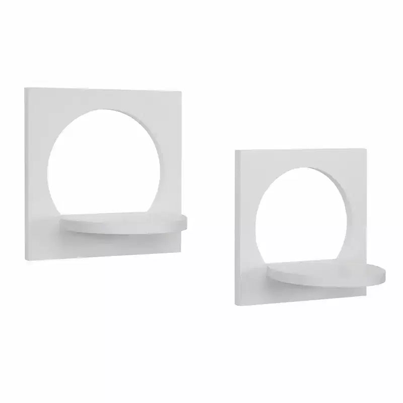 Danya B. Set di 2 mensole rotonde silhouette 29,5 x 19,5 cm, bianco: include accessori per il montaggio, materiale composito in MDF