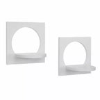 Danya B. Set di 2 mensole rotonde silhouette 29,5 x 19,5 cm, bianco: include accessori per il montaggio, materiale composito in MDF