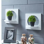 Danya B. Set di 2 mensole rotonde silhouette 29,5 x 19,5 cm, bianco: include accessori per il montaggio, materiale composito in MDF