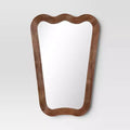 22"x30" Ribbed Wood Wall Mirror - Threshold™