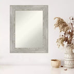 Specchio da parete senza smussatura 24" x 30" con lavaggio grigio tortora - Amanti Art: Specchio da trucco moderno rettangolare, include ferramenta per il montaggio