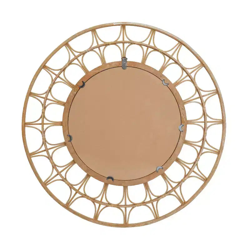 Specchio da parete a stella bohémien in bambù marrone - Olivia & May