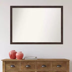 Specchio da parete in legno di noce scuro Fresco senza smussatura 41" x 30" - Amanti Art