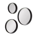 Kate & Laurel All Things Decor 3pc Travis Round Wall Mirror Set Black