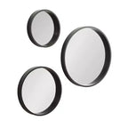 Kate & Laurel All Things Decor 3pc Travis Round Wall Mirror Set Black