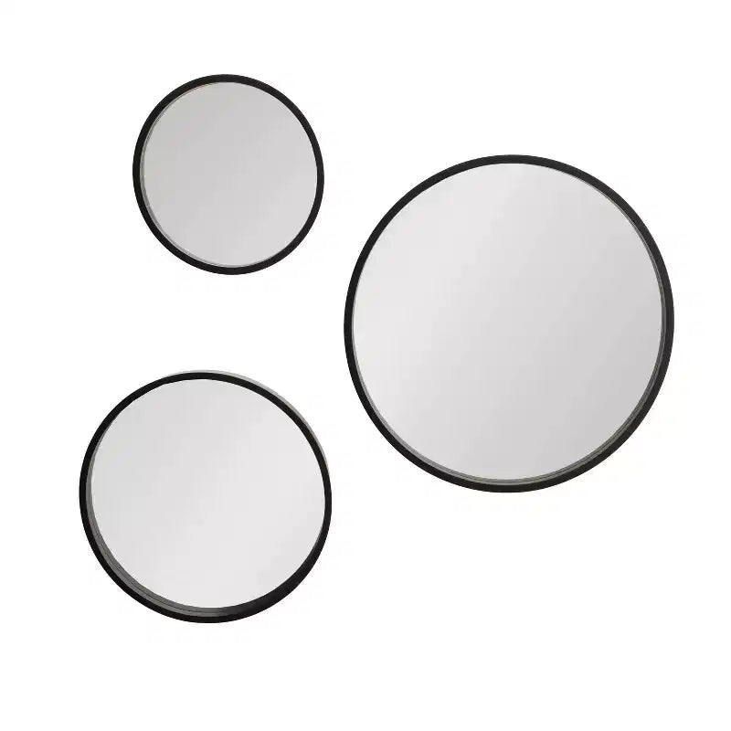 Kate & Laurel All Things Decor Set di 3 specchi da parete rotondi Travis neri