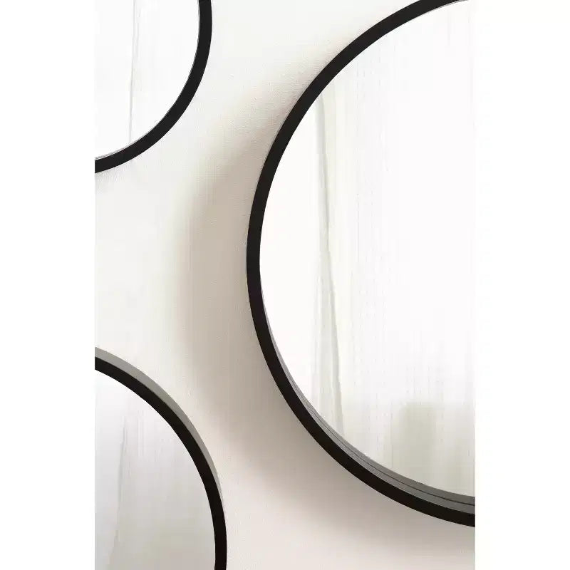 Kate & Laurel All Things Decor Set di 3 specchi da parete rotondi Travis neri
