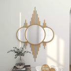 Specchio da Parete Moderno in Ferro Dorato - CosmoLiving by Cosmopolitan: Rotondo, Nessun Montaggio Richiesto, 99 cm