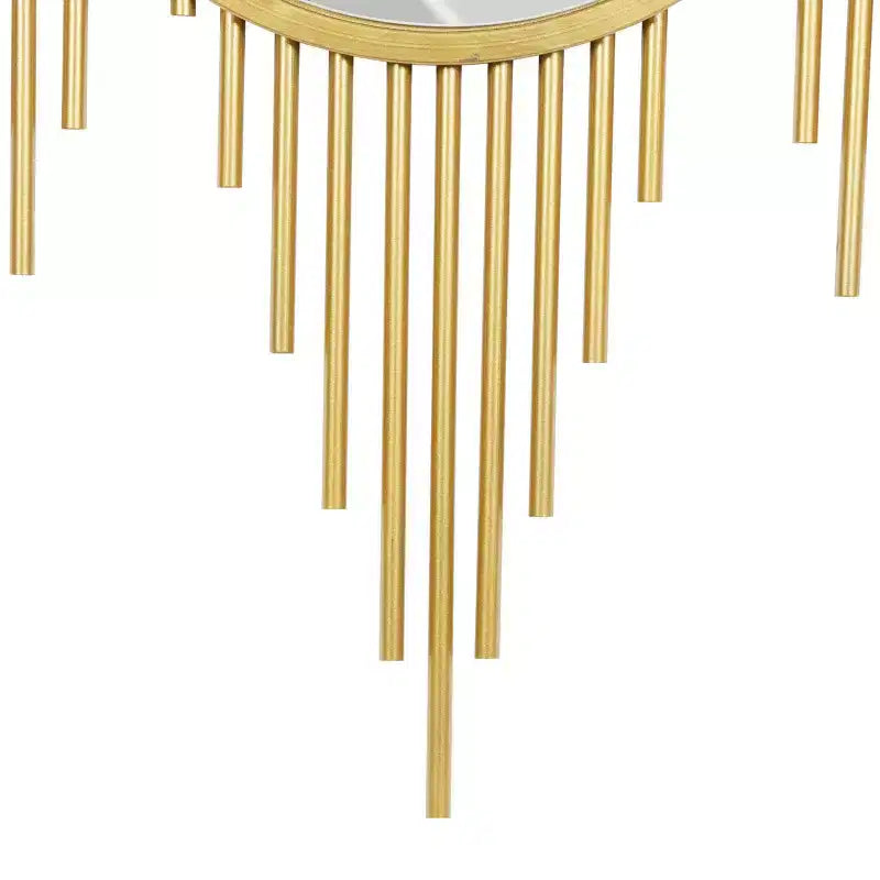 Specchio da Parete Moderno in Ferro Dorato - CosmoLiving by Cosmopolitan: Rotondo, Nessun Montaggio Richiesto, 99 cm