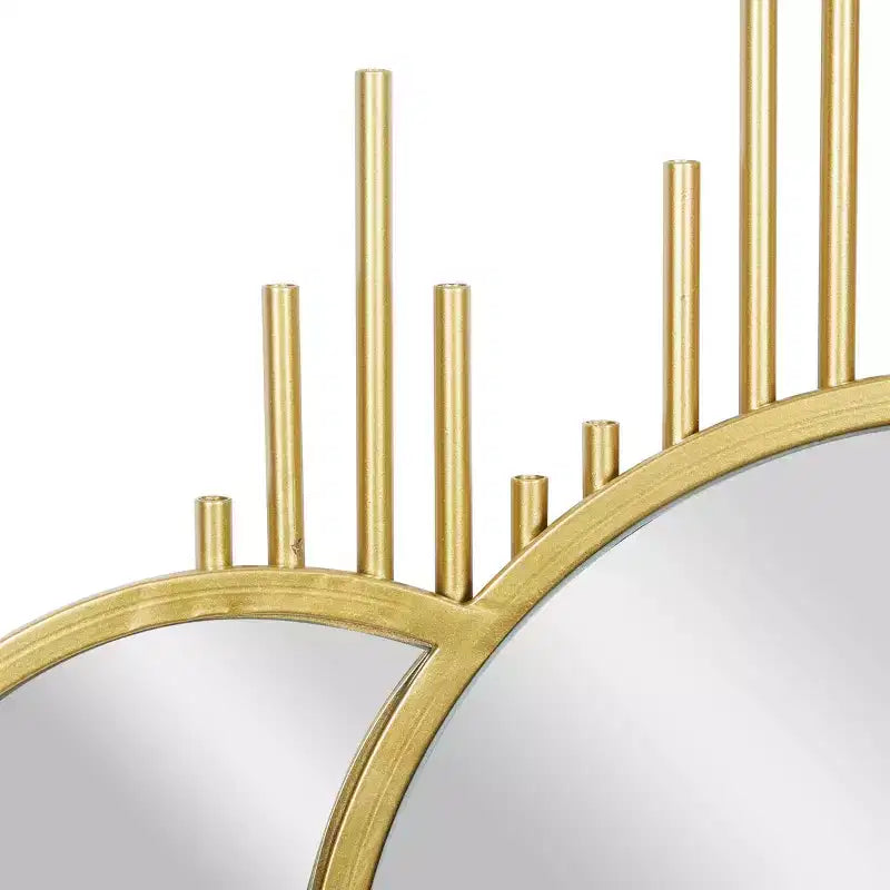 Specchio da Parete Moderno in Ferro Dorato - CosmoLiving by Cosmopolitan: Rotondo, Nessun Montaggio Richiesto, 99 cm