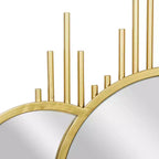Specchio da Parete Moderno in Ferro Dorato - CosmoLiving by Cosmopolitan: Rotondo, Nessun Montaggio Richiesto, 99 cm