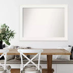 Specchio da parete bianco Amanti Art da 112 x 84 cm senza smusso - Rettangolare moderno, include accessori per il montaggio
