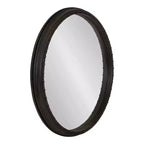 24" x 24" Astele Round Framed Mirror Black - Kate & Laurel All Things Decor
