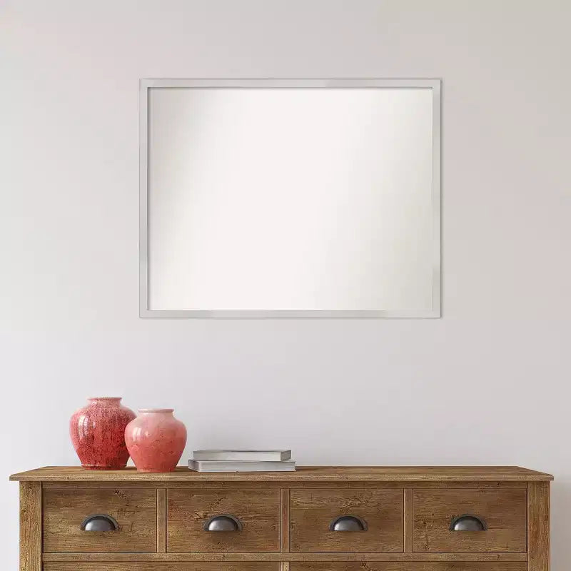 Specchio da Parete Svelte Silver in Legno non Smussato 30" x 24" - Amanti Art: Rettangolare Moderno, Facile da Pulire, Nessun Montaggio Richiesto