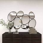 Specchio da parete ovale a grappolo di bolle in metallo nero - Olivia & May: Cornice contemporanea in ferro, 54x35.25", Nessun assemblaggio richiesto