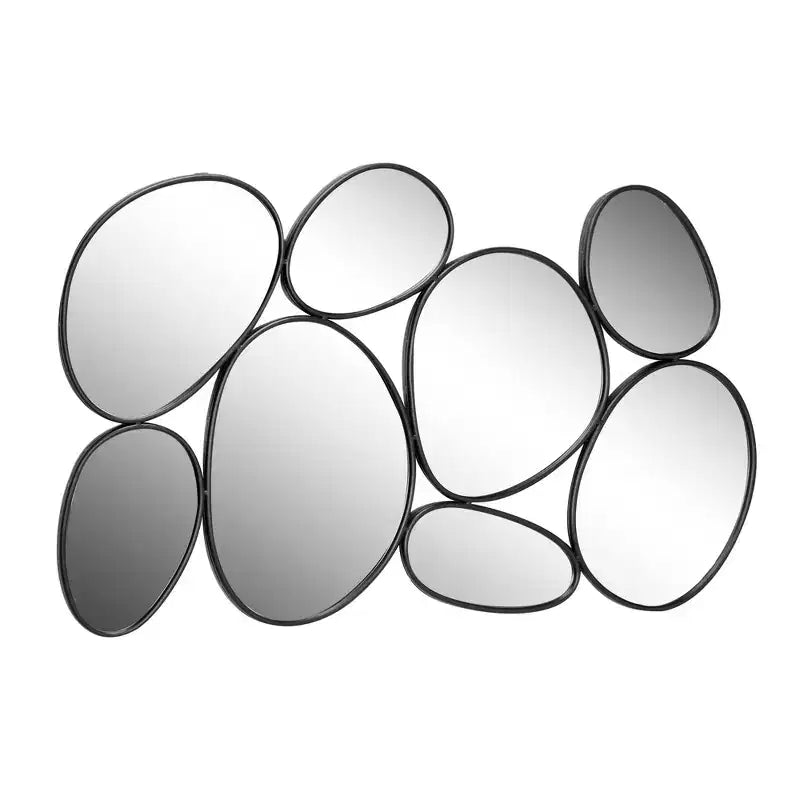 Specchio da parete ovale a grappolo di bolle in metallo nero - Olivia & May: Cornice contemporanea in ferro, 54x35.25", Nessun assemblaggio richiesto