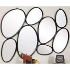 Specchio da parete ovale a grappolo di bolle in metallo nero - Olivia & May: Cornice contemporanea in ferro, 54x35.25", Nessun assemblaggio richiesto