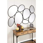 Specchio da parete ovale a grappolo di bolle in metallo nero - Olivia & May: Cornice contemporanea in ferro, 54x35.25", Nessun assemblaggio richiesto