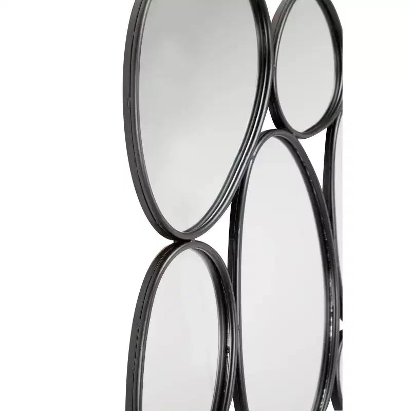 Specchio da parete ovale a grappolo di bolle in metallo nero - Olivia & May: Cornice contemporanea in ferro, 54x35.25", Nessun assemblaggio richiesto