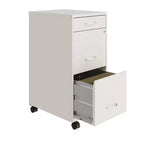 Space Solutions Classificatore verticale mobile a 3 cassetti larghezza Letter, profondità 18", bianco perlato