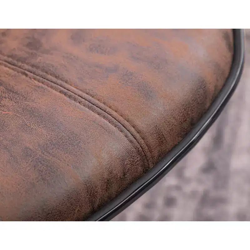 Sgabelli da Bar Regolabili Girevoli Roundhill Furniture Masaccio Upholstery Airlift con Base Cromata, Marrone Invecchiato, Set da 2