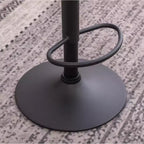 Sgabelli da Bar Regolabili Girevoli Roundhill Furniture Masaccio Upholstery Airlift con Base Cromata, Marrone Invecchiato, Set da 2