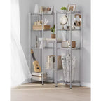 SONGMICS Scaffale a 5 Ripiani per Bagno, Scaffale per Piccoli Spazi, con 5 Fodere in PP, Gancio Rimovibile, Design Estendibile