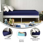 Materasso in memory foam Flash Furniture Irvine resistente ai liquidi con fodera rimovibile con cerniera