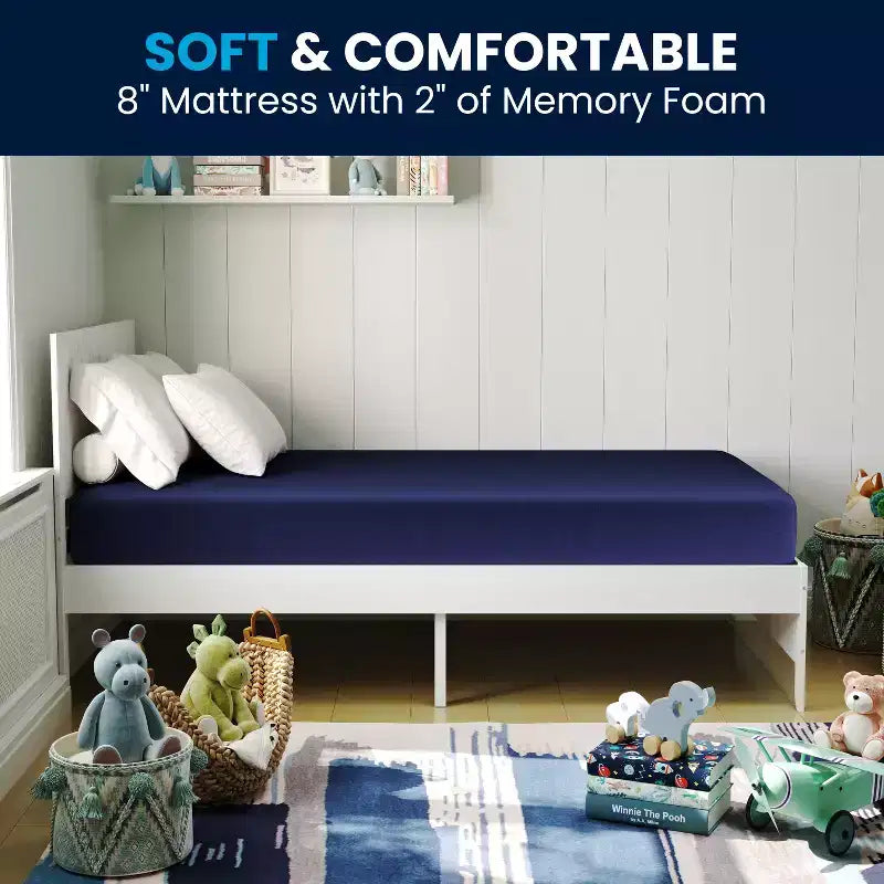 Materasso in memory foam Flash Furniture Irvine resistente ai liquidi con fodera rimovibile con cerniera