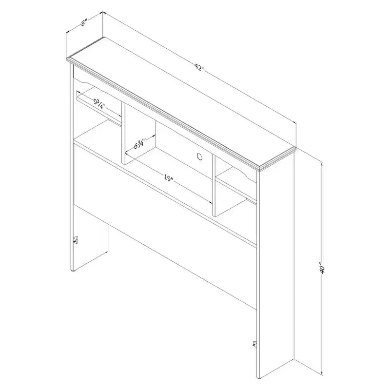 Testata letto libreria doppia Homestock (39'') con contenitore