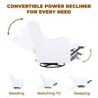 Poltrona reclinabile di lusso con movimento elettrico, ricarica USB, girevole e supporto lombare per il comfort della cameretta