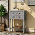 Tavolo Consolle Stretto Whisen Classic con Tre Cassetti Contenitori e Ripiano Inferiore