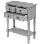 Tavolo Consolle Stretto Whisen Classic con Tre Cassetti Contenitori e Ripiano Inferiore