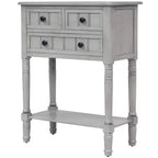 Tavolo Consolle Stretto Whisen Classic con Tre Cassetti Contenitori e Ripiano Inferiore